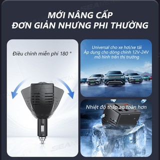 SEAMETAL 150W Biến tần ô tô QC3.0 PD Sạc nhanh Ổ cắm ô tô Màn hình kỹ thuật số đa chức năng Bộ chuyển đổi nguồn xe ba cổng