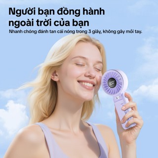 Ảnh 4 – GOOJODOQ Quạt năng lượng mặt trời Mini có thể gập lại 3600 mAh Turbo Jet có thể sạc lại cầm tay Gió mạnh GFS014