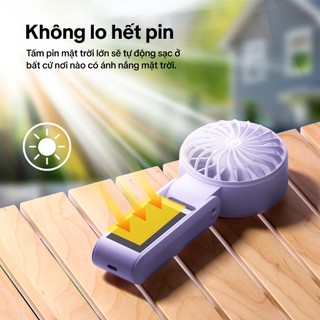 Ảnh 5 – GOOJODOQ Quạt năng lượng mặt trời Mini có thể gập lại 3600 mAh Turbo Jet có thể sạc lại cầm tay Gió mạnh GFS014