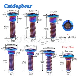 Catdogbear Titan Bu Lông Hợp Kim M8X20 22 25 30 33 35 40 Mm Phanh Xe Máy Cho Đĩa Vít Sửa Chữa Xe Máy Chốt Vít
