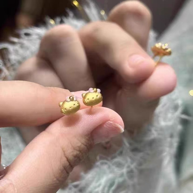 Bông Tai Hình Nơ Hồng Hello Kitty Cao Cấp - Nhỏ Và Tinh Tế, Nhiều Cách Trang Sức