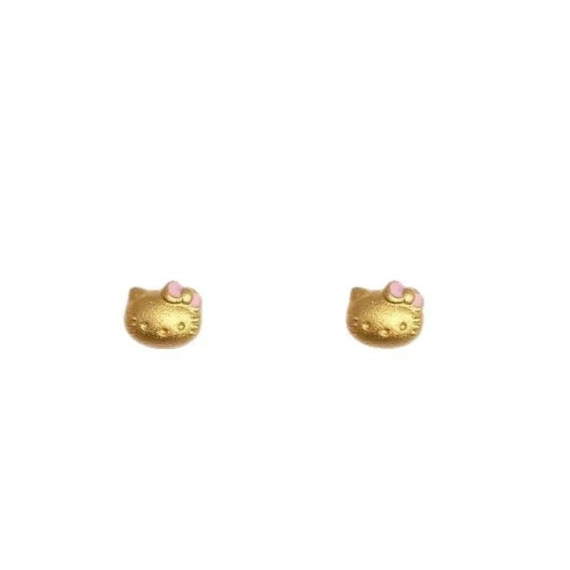 Bông Tai Hình Nơ Hồng Hello Kitty Cao Cấp - Nhỏ Và Tinh Tế, Nhiều Cách Trang Sức