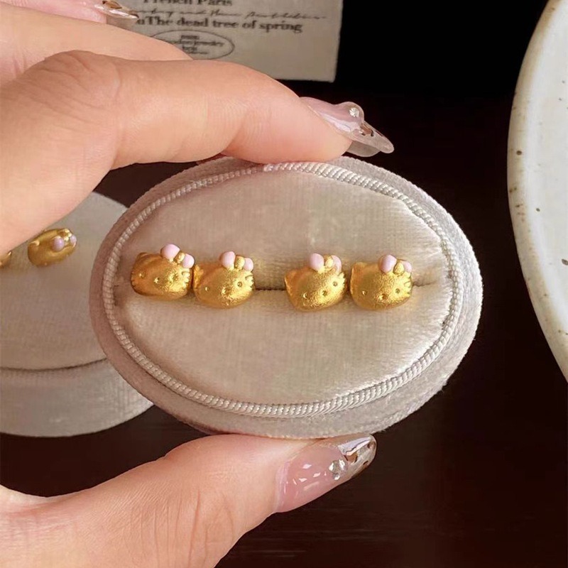 Bông Tai Hình Nơ Hồng Hello Kitty Cao Cấp - Nhỏ Và Tinh Tế, Nhiều Cách Trang Sức