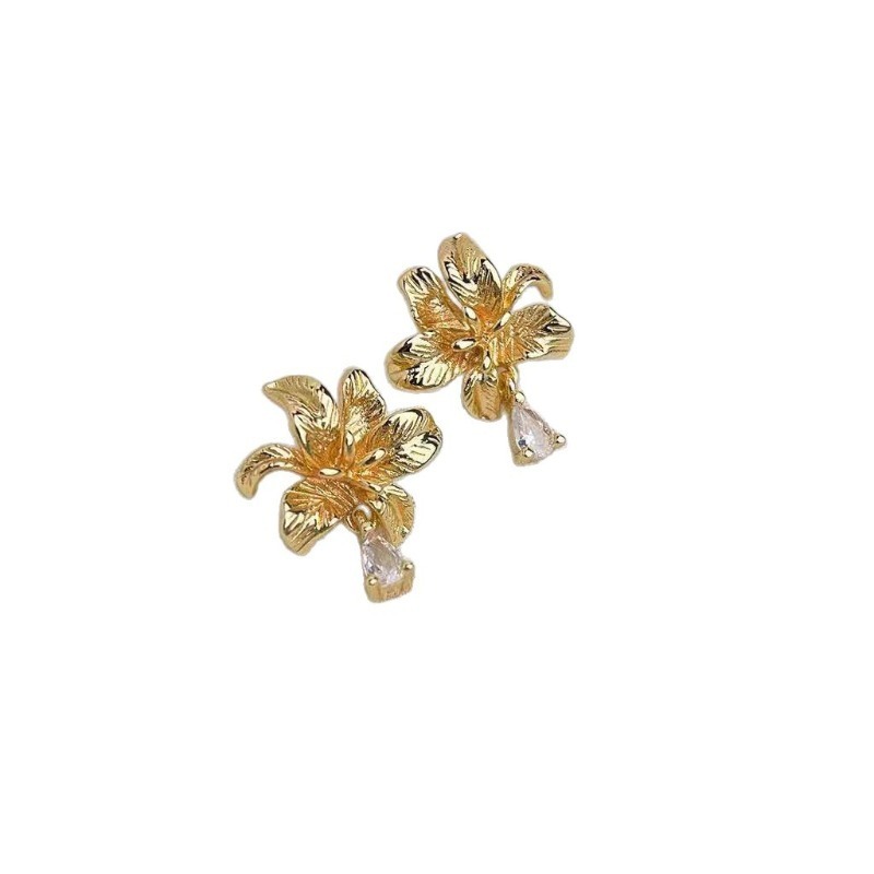 Bông tai hình hoa Lily tinh tế, thích hợp cho nữ, cá tính cao cấp