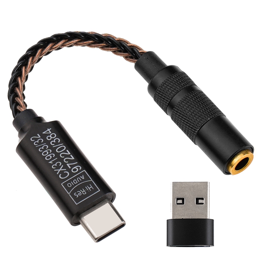 Bộ khuếch đại âm thanh kỹ thuật số CX31993 + 97220 Chip kép Type-c-3.5mm AMP Bộ chuyển đổi âm thanh HiFi PCM 32Bit / 384kHz Tai nghe DAC