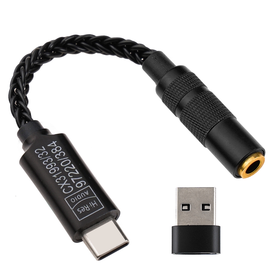 Bộ khuếch đại âm thanh kỹ thuật số CX31993 + 97220 Chip kép Type-c-3.5mm AMP Bộ chuyển đổi âm thanh HiFi PCM 32Bit / 384kHz Tai nghe DAC