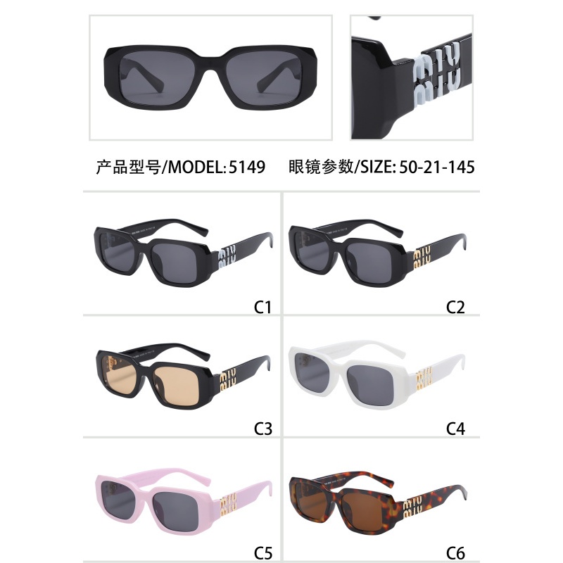 Kính râm unisex mắt mèo hình bầu dục khung hẹp phong cách thời trang châu Âu, chống UV400