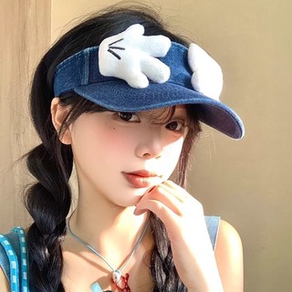 Mũ Che Nắng Denim Nữ Phong Cách Hoạt Hình Dễ Thương