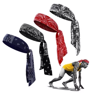 Băng đô dây buộc đầu thể thao Paisley, Nam Nữ Dây đeo cổ tay đàn hồi có thể điều chỉnh Dây đeo đầu chạy chống trượt, Băng đô tập thể dục cho bóng rổ bóng đá Tennis Ninja