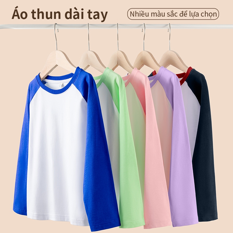 Áo thun dài tay bé trai, vải 100% Cotton in hình hợp thời trang, mềm mại thoải mái thích hợp để mặc đi học