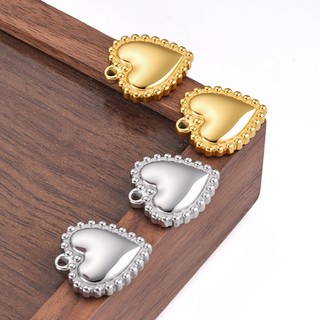 Mặt Dây Chuyền Hình Trái Tim Bằng Thép Không Gỉ Được Đánh Бóng, Phù Hợp Làm Vòng Cổ или Vòng Tay Vàng 18К