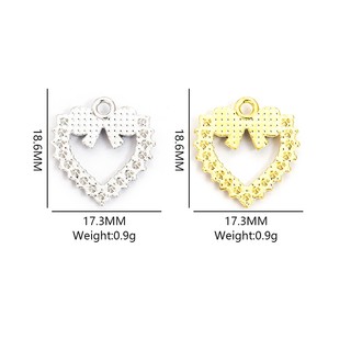 10 Chiếc Dễ Thương 6 Màu Nhỏ Giọt Dầu Nơ & Rỗng Hình Trái Tim Quyến Rũ Thời Trang Xương Đòn Dây Chuyền Vòng Cổ Vòng Tay Bông Tai Móc Khóa Bụi Cắm DIY Full Kim Cương Giả Trái Tim Tình Yêu Nơ Mặt Dây Chuyền