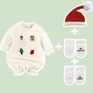 Bé Sơ Sinh Bé Trai Bé Gái Cotton Dễ Thương Mềm Mại Và Thoải Mái Mùa Đông Len Hàn Quốc Quần Áo Liền Quần Quà Tặng Giáng Sinh (0-24 tháng)