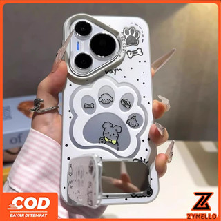 Thích Hợp Cho OPPO A5X A5 5G A3 A3X A3 Pro A5 Pro A18 A3 A79 A38 A17 A57 A60 A77S A58 A78 A98 A54 A76 A96 A16 A15 A9 2020 A7 A5S A12 Chân Chó Con Màu Trắng Dễ Thương IMD Chống Sốc TPU p