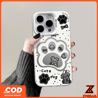 Thích Hợp Cho OPPO A5X A5 5G A3 A3X A3 Pro A5 Pro A18 A3 A79 A38 A17 A57 A60 A77S A58 A78 A98 A54 A76 A96 A16 A15 A9 2020 A7 A5S A12 Chân Chó Con Màu Trắng Dễ Thương IMD Chống Sốc TPU p