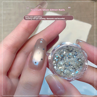 ANNIES Phụ Kiện Làm Móng Tay Mini Ngôi Sao Tình Yêu Chấm Bi Siêu Mỏng Đeo Móng Tay Móng Tay Titan Bạc Sequin Trang Sức