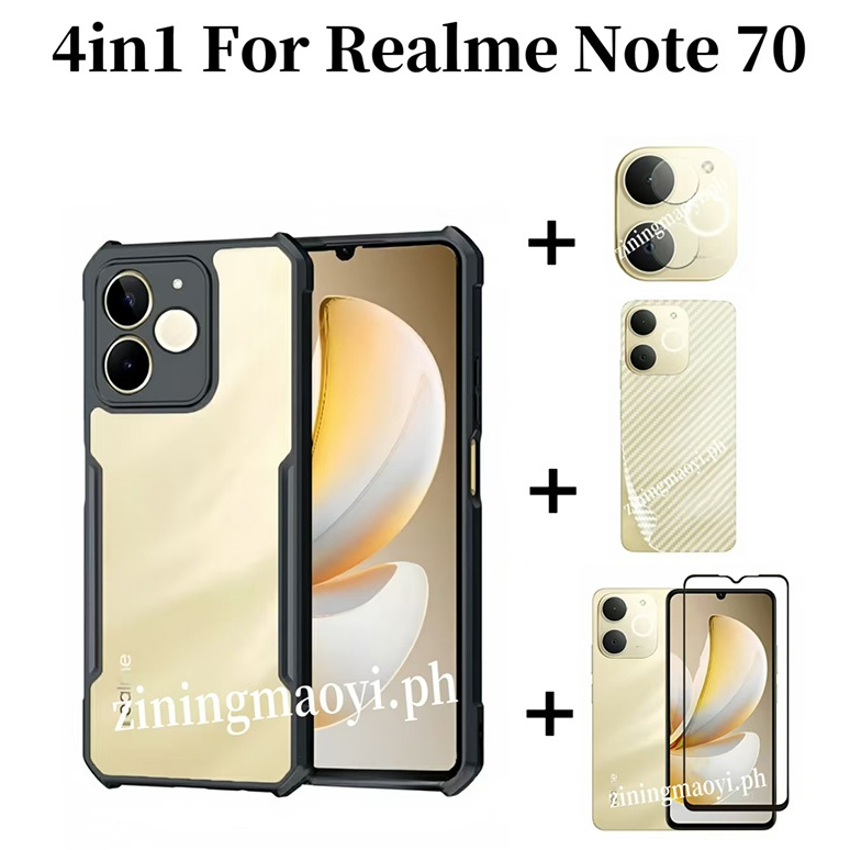 Ốp điện thoại di động chống rơi 4in1 Realme Note 70T cho Realme Note70 Note 60 Note 50 C71 C75 Phim gốm và phim ống kính và phim mặt sau