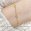 Lắc tay titan nữ không gỉ mạ vàng 18k gắn đá kiểu dáng trẻ trung đơn gỉan