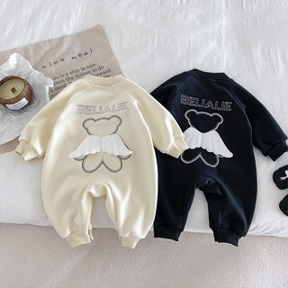 Bé Sơ Sinh Bé Trai Bé Gái Cotton Dễ Thương Mềm Mại Và Thoải Mái Quần Áo Mùa Đông Cánh Nhỏ Áo Liền Quần Quà Tặng Giáng Sinh (0-24 tháng)