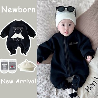 Bé Sơ Sinh Bé Trai Bé Gái Cotton Dễ Thương Mềm Mại Và Thoải Mái Quần Áo Mùa Đông Cánh Nhỏ Áo Liền Quần Quà Tặng Giáng Sinh (0-24 tháng)