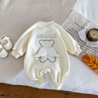 Bé Sơ Sinh Bé Trai Bé Gái Cotton Dễ Thương Mềm Mại Và Thoải Mái Quần Áo Mùa Đông Cánh Nhỏ Áo Liền Quần Quà Tặng Giáng Sinh (0-24 tháng)