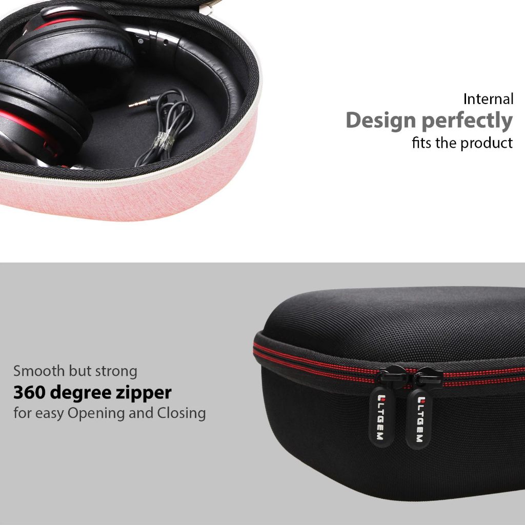Hộp đựng tai nghe cứng – Tương thích với JBL, Beats, Sony, Bose, Sennheiser, Logitech, Jabra và hơn thế nữa | Đen + Xám