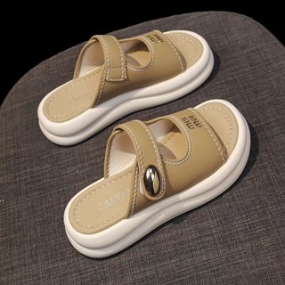 Dép Nữ Mùa Hè 2025 Hàng Mới Về Thời Trang Thoải Mái Chunky-Heeled Dép Phong Cách Pháp Cho Váy Dép Bà Bầu