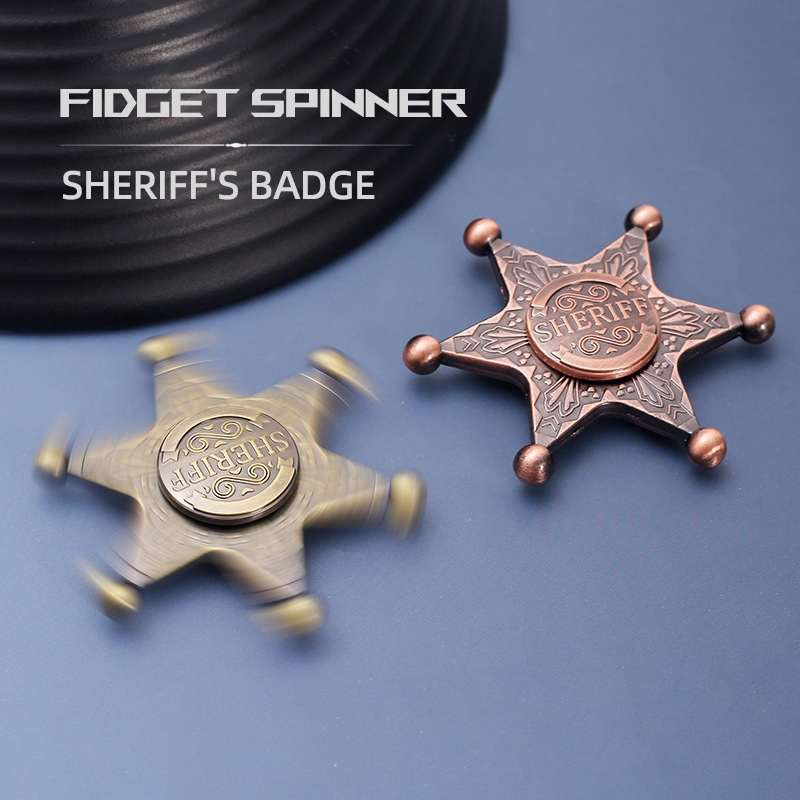 1 Cảnh Sát Trưởng Fidget Spinner EDC Kim Loại Quay Đầu Con Quay Hồi Chuyển Giảm Căng Thẳng Đồ Chơi Xoay Antistress Cho Trẻ Em Tự Kỷ