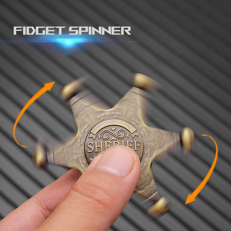 1 Cảnh Sát Trưởng Fidget Spinner EDC Kim Loại Quay Đầu Con Quay Hồi Chuyển Giảm Căng Thẳng Đồ Chơi Xoay Antistress Cho Trẻ Em Tự Kỷ