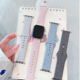 Dây đeo đồng hồ khắc laser KT dễ thương cho dây đeo đồng hồ phổ thông iwatch Series Ultra / 10 / 9, 18 / 20 / 22mm, Thích hợp cho dây đeo xiaomi 8 / 9 【 Pro 】