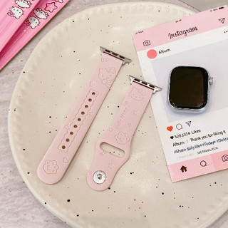 Dây đeo đồng hồ khắc laser KT dễ thương cho dây đeo đồng hồ phổ thông iwatch Series Ultra / 10 / 9, 18 / 20 / 22mm, Thích hợp cho dây đeo xiaomi 8 / 9 【 Pro 】