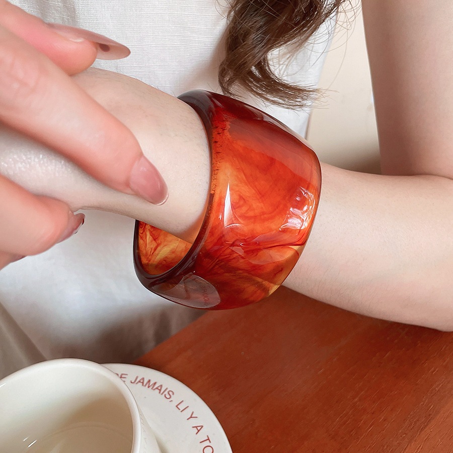 Vòng tay nhựa Acrylic hình học, thiết kế cá tính, phù hợp thời trang