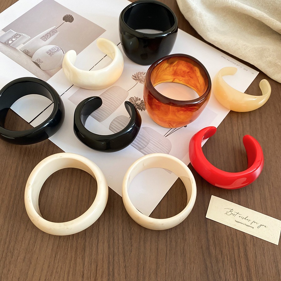 Vòng tay nhựa Acrylic hình học, thiết kế cá tính, phù hợp thời trang