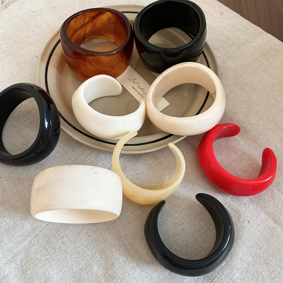 Vòng tay nhựa Acrylic hình học, thiết kế cá tính, phù hợp thời trang