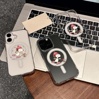 Ốp Bảo Vệ Trong Suốt Họa Tiết Snoopy Trượt Băng Cho iPhone 11 12 Pro 13 Pro Max 15 Pro Max 14 16 Pro 16 Plus 17 Air 17 Pro 17 Pro Max Ốp Điện Thoại