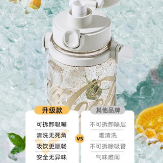 GM Coca-Cola Cốc Nước Mùa Hè Bé Gái Bình Nước Thể Thao Dung Tích Lớn Có Cân tritan Nhựa Chịu Nhiệt Độ Cao Nhịp Điệu Ống Hút Cốc Phong Cách Ngoài Trời Di Động Uống Nước Một Cốc Ba Uống