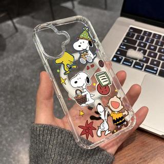 Ốp Bảo Vệ Trong Suốt Họa Tiết Snoopy Dễ Thương Cho iPhone 11 12 Pro 13 Pro Max 15 Pro Max 14 16 Pro 16 Plus 17 Air 17 Pro 17 Pro Max Ốp Điện Thoại