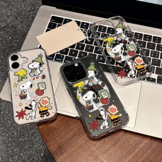 Ốp Bảo Vệ Trong Suốt Họa Tiết Snoopy Dễ Thương Cho iPhone 11 12 Pro 13 Pro Max 15 Pro Max 14 16 Pro 16 Plus 17 Air 17 Pro 17 Pro Max Ốp Điện Thoại