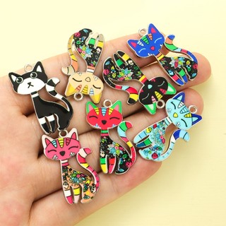 10 Chiếc Phiên Bản Q Wacky In Hình Mèo Quyến Rũ, Chủ Đề Động Vật Dễ Thương Mèo Con Tạo Kiểu Nhỏ Giọt Dầu Hợp Kim Mặt Dây Chuyền Cho DIY Niche Cá Tính Vòng Cổ Bông Tai Móc Khóa Và Đồ Thủ Công Sáng Tạo