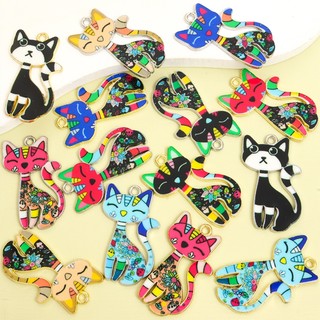 10 Chiếc Phiên Bản Q Wacky In Hình Mèo Quyến Rũ, Chủ Đề Động Vật Dễ Thương Mèo Con Tạo Kiểu Nhỏ Giọt Dầu Hợp Kim Mặt Dây Chuyền Cho DIY Niche Cá Tính Vòng Cổ Bông Tai Móc Khóa Và Đồ Thủ Công Sáng Tạo