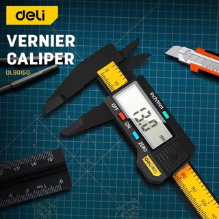 DELI 150mm 0.1mm Điện Tử Kỹ Thuật Số Caliper Vernier Caliper Đo Dụng Cụ Đo Micromet Dụng Cụ Đo Thước Kỹ Thuật Số