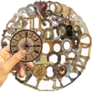 68 Chiếc Vintage Khung Ảnh Miếng Dán DIY Thêu Sò Hành Lý Ô Tô Laptop Chống Thấm Nước PET Miếng Dán