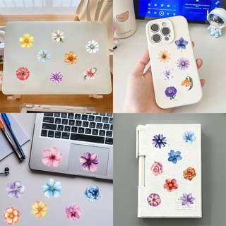 50 Miếng Dán Hoa Màu Nước DIY Laptop Điện Thoại Chống Thấm Nước Trong Suốt PET Miếng Dán