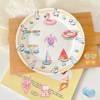 Bộ 50 Màu Nước Mùa Hè Dán DIY Hành Lý Xe Đạp Điện Thoại Máy Tính Chống Thấm Nước PET Miếng Dán