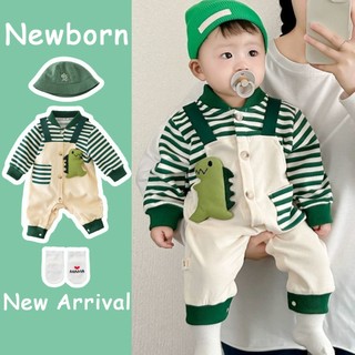 Bé Trai Sơ Sinh Cotton Dễ Thương Mềm Mại Và Thoải Mái Quần Áo Mùa Đông Khủng Long Romper Quà Tặng Giáng Sinh (0-24 tháng)