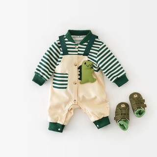 Bé Trai Sơ Sinh Cotton Dễ Thương Mềm Mại Và Thoải Mái Quần Áo Mùa Đông Khủng Long Romper Quà Tặng Giáng Sinh (0-24 tháng)