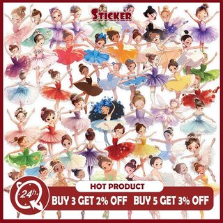 Bộ 50 Ballet Dance Girl Graffiti Miếng Dán DIY Laptop Điện Thoại Chống Thấm Nước Trong Suốt PET Miếng Dán