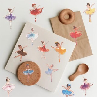 Bộ 50 Ballet Dance Girl Graffiti Miếng Dán DIY Laptop Điện Thoại Chống Thấm Nước Trong Suốt PET Miếng Dán
