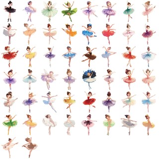 Bộ 50 Ballet Dance Girl Graffiti Miếng Dán DIY Laptop Điện Thoại Chống Thấm Nước Trong Suốt PET Miếng Dán