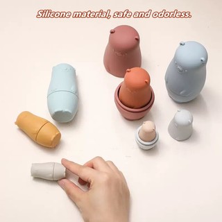 Đồ chơi xếp chồng lên nhau giáo dục dành cho trẻ em mô hình đồ chơi tương tác bằng silicon cấp thực phẩm